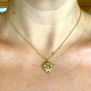 Gold plated sterling silver flower necklace